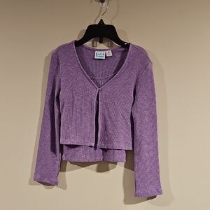 Cozy Purple V-Neck Kids Top
